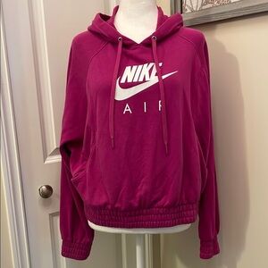 Nike Air Fuscha Pink Oversized Loose Fit Baggy Cropped Hoodie Long Sleeve EUC